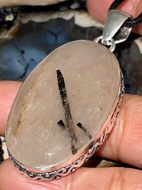 Beautiful Red Schrol Rutile Quartz Pendant 2 1/2”